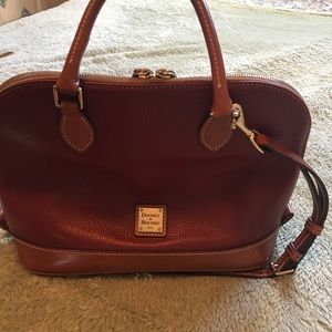 Used Dooney & Bourke Zip Zip Satchel-burgundy